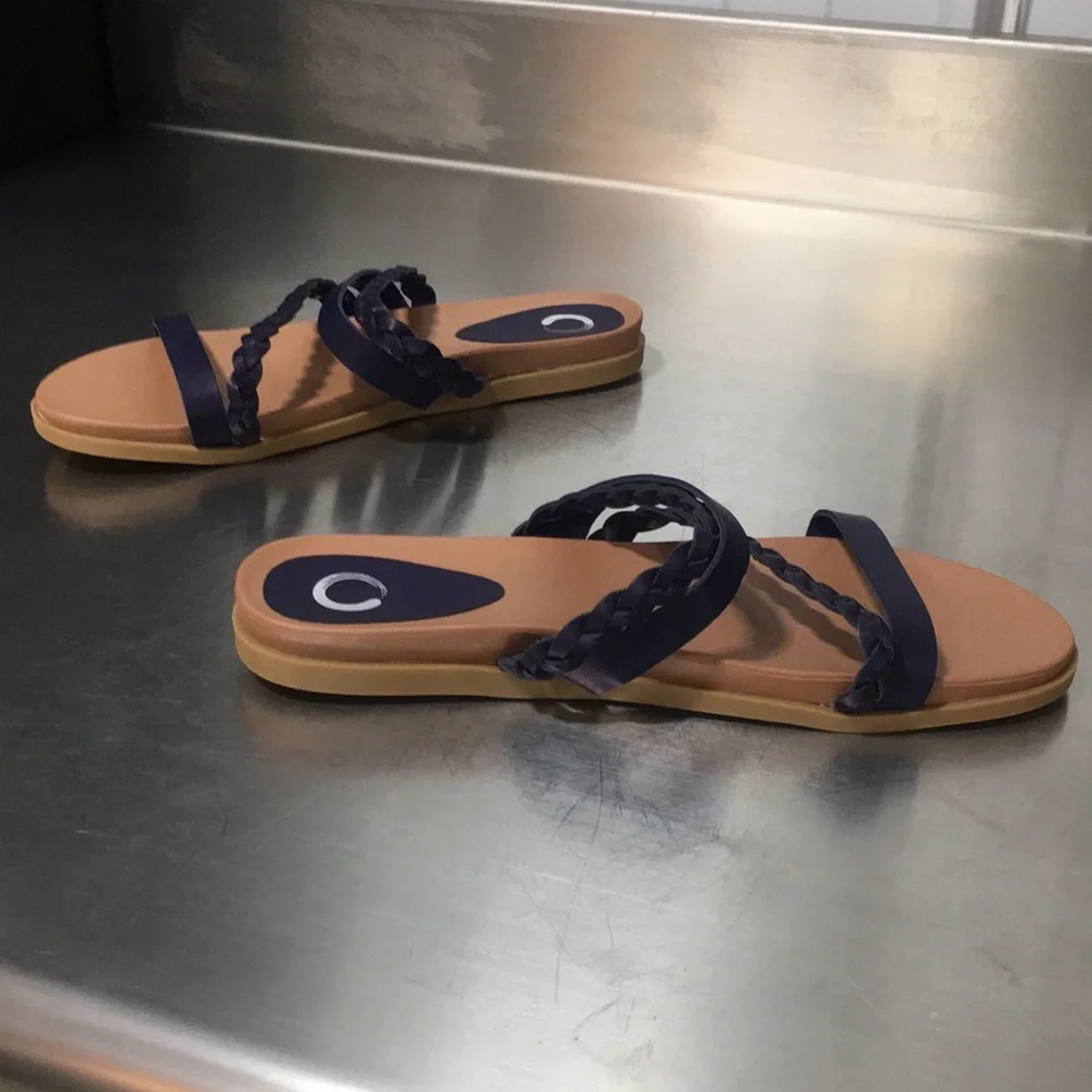 New WB Woman’s Journee Collection Women's Navy Braided Sandals